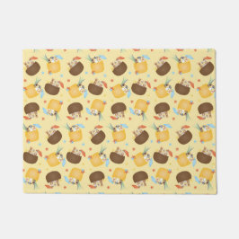 Pina Colada Pineapple Coconut Dogs Pattern Deurmat