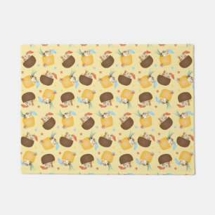 Pina Colada Pineapple Coconut Dogs Pattern Deurmat