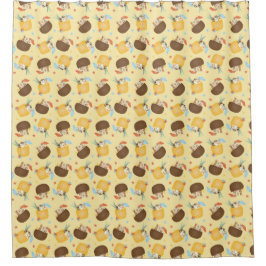 Pina Colada Pineapple Coconut Dogs Pattern Douchegordijn