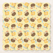 Pina Colada Pineapple Coconut Dogs Pattern Kartonnen Onderzetters (Voorkant)