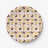 Pina Colada Pineapple Coconut Dogs Pattern Papieren Bordje (Voorkant)