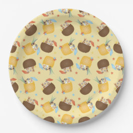 Pina Colada Pineapple Coconut Dogs Pattern Papieren Bordje