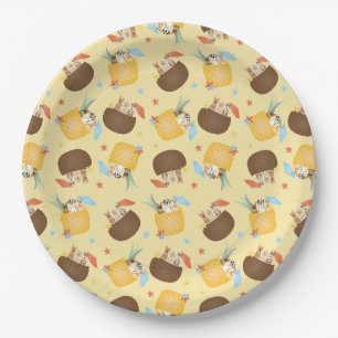 Pina Colada Pineapple Coconut Dogs Pattern Papieren Bordje