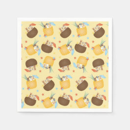 Pina Colada Pineapple Coconut Dogs Pattern Servet