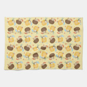 Pina Colada Pineapple Coconut Dogs Pattern Theedoek (Horizontaal)
