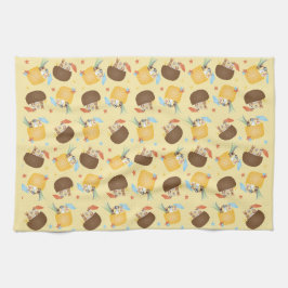 Pina Colada Pineapple Coconut Dogs Pattern Theedoek