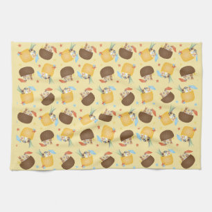 Pina Colada Pineapple Coconut Dogs Pattern Theedoek