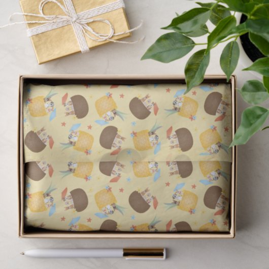 Pina Colada Pineapple Coconut Dogs Pattern Tissuepapier (Geschenk)