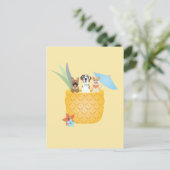 Pina Colada Pineapple Dogs Briefkaart (Staand voorkant)