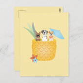 Pina Colada Pineapple Dogs Briefkaart (Voorkant / Achterkant)