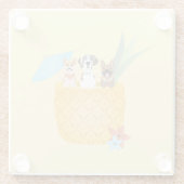 Pina Colada Pineapple Dogs Glazen Onderzetter (Achterkant)