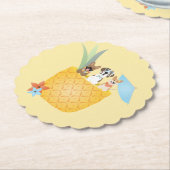 Pina Colada Pineapple Dogs Kartonnen Onderzetters (Gekanteld)