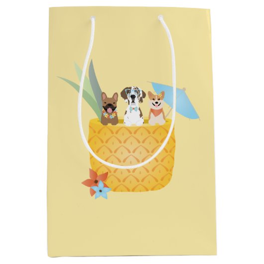 Pina Colada Pineapple Dogs Medium Cadeauzakje (Voorkant)