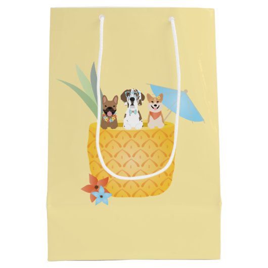 Pina Colada Pineapple Dogs Medium Cadeauzakje (Achterkant)