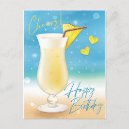 Pina Colada Proost Verjaardag Postkaart
