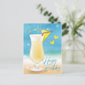 Pina Colada Proost Verjaardag Postkaart (Staand voorkant)