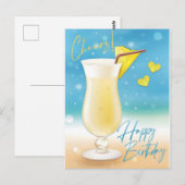 Pina Colada Proost Verjaardag Postkaart (Voorkant / Achterkant)