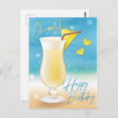 Pina Colada Proost Verjaardagskaart Briefkaart (Voorkant / Achterkant)