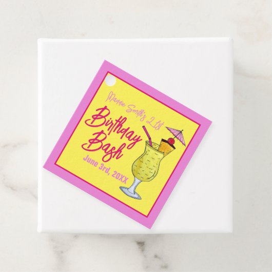 Piña Colada Puerto Ricaanse ananas cocktail party Bedankjes Labels (In situ)