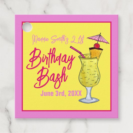 Piña Colada Puerto Ricaanse ananas cocktail party Bedankjes Labels (Voorkant)