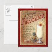 Pina colada recept briefkaart (Voorkant / Achterkant)