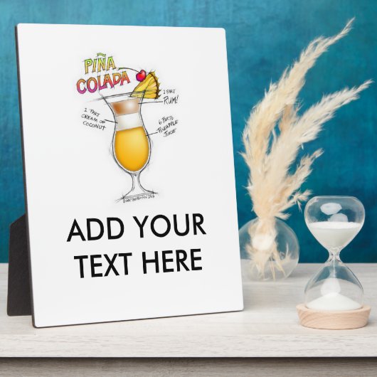PINA COLADA RECEPT COCKTAIL KUNST FOTOPLAAT (Zijkant)