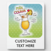 PINA COLADA RECEPT COCKTAIL KUNST FOTOPLAAT (Voorkant)