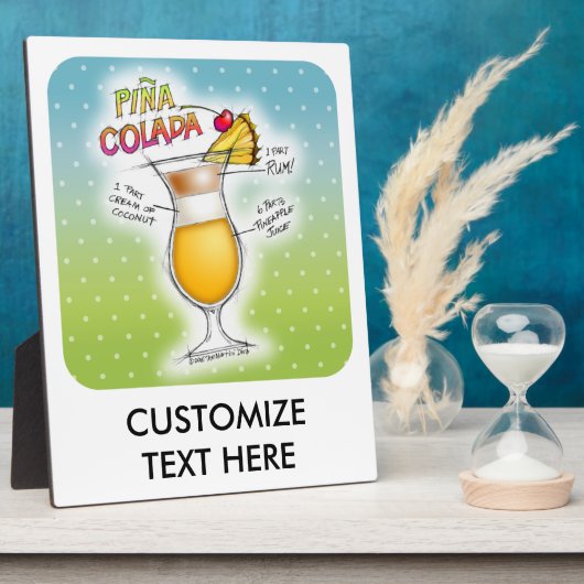 PINA COLADA RECEPT COCKTAIL KUNST FOTOPLAAT (Zijkant)
