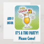 PINA COLADA RECEPT COCKTAIL KUNST KAART (Voorkant / Achterkant)