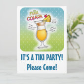 PINA COLADA RECEPT COCKTAIL KUNST KAART (Staand voorkant)