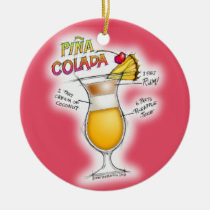 PINA COLADA RECEPT COCKTAIL KUNST KERAMISCH ORNAMENT