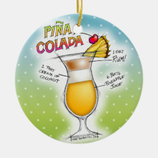 PINA COLADA RECEPT COCKTAIL KUNST KERAMISCH ORNAMENT