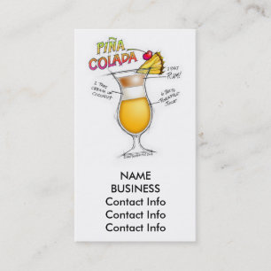 PINA COLADA RECEPT COCKTAIL KUNST VISITEKAARTJE
