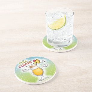 PINA COLADA RECEPT COCKTAIL KUNST ZANDSTEEN ONDERZETTER
