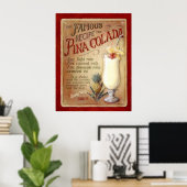 Pina colada recept poster (Thuiskantoor)