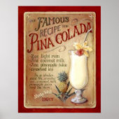 Pina colada recept poster (Voorkant)