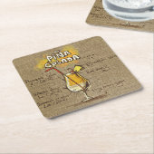 Pina Colada Recipe Bar Burlap Kartonnen Onderzetters (Schuin)