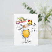 PINA COLADA RECIPE COCKTAIL ART BRIEFKAART (Staand voorkant)