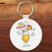 PINA COLADA RECIPE COCKTAIL ART SLEUTELHANGER (Voorkant)