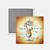 Pina Colada Recipe Tropische Drink Magneet (Voorkant / Achterkant)