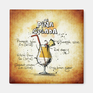 Pina Colada Recipe Tropische Drink Magneet
