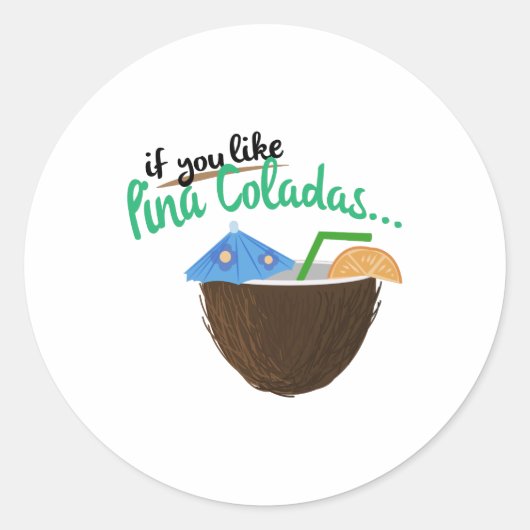 Pina Colada Ronde Sticker (Voorkant)