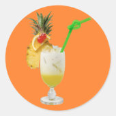 Pina Colada Ronde Sticker (Voorkant)