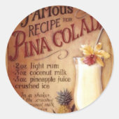 pina colada ronde sticker (Voorkant)
