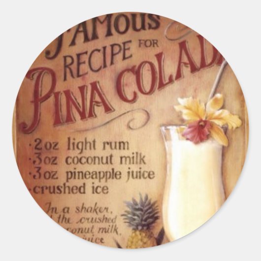 pina colada ronde sticker (Voorkant)