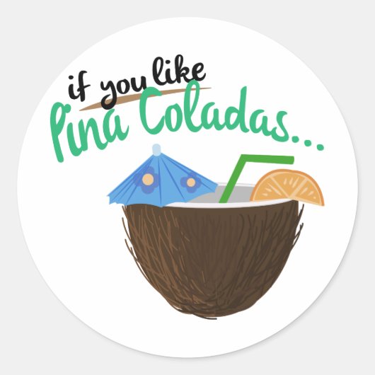 Pina Colada Ronde Sticker (Voorkant)