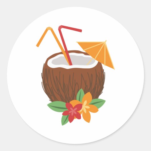 Pina Colada Ronde Sticker (Voorkant)