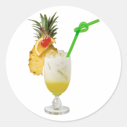 Pina Colada Ronde Sticker (Voorkant)