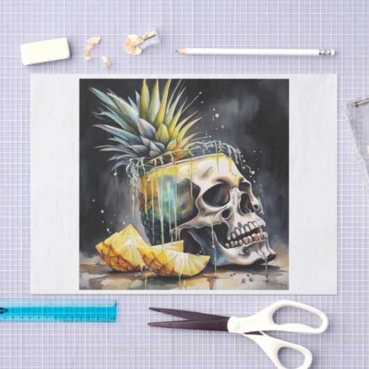 Pina Colada schedel Decoupage papier (Craft)