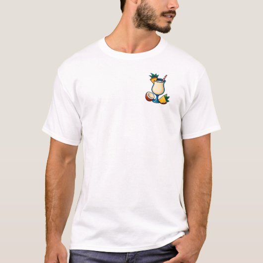 Piña Colada T-Shirt – Tropical Rum Cocktail (Voorkant)